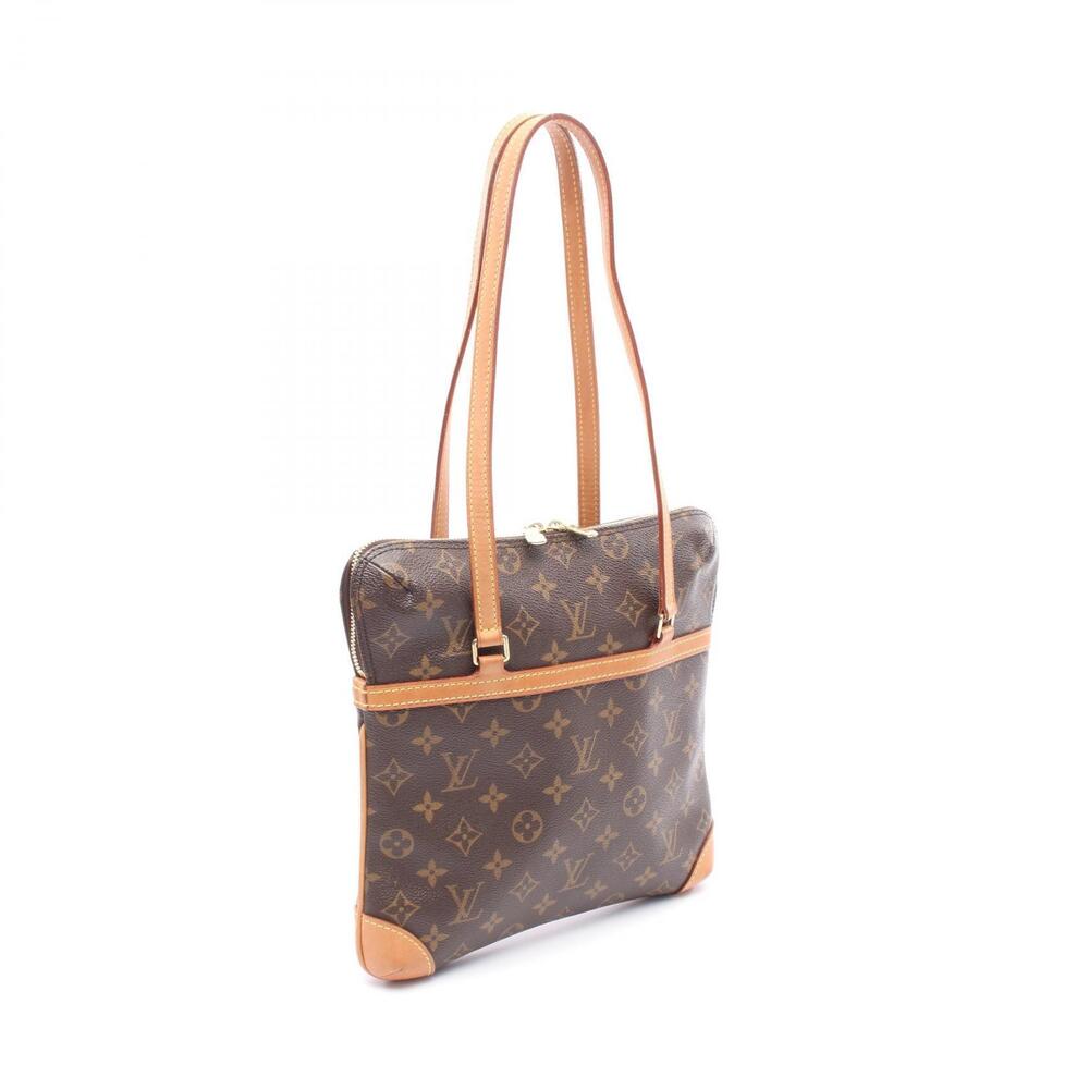Louis Vuitton Canvas Leather Shoulder Bag Brown Monogram Coussin